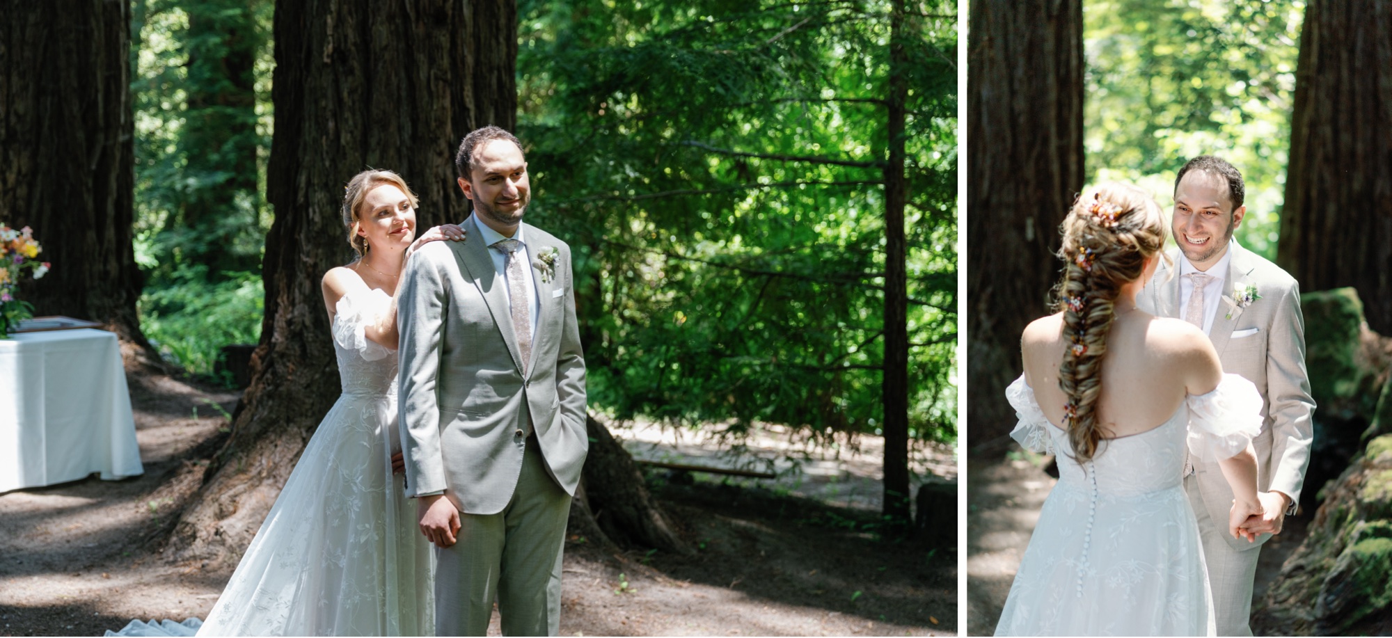 first look at the Barn at River House Redwoods wedding venue