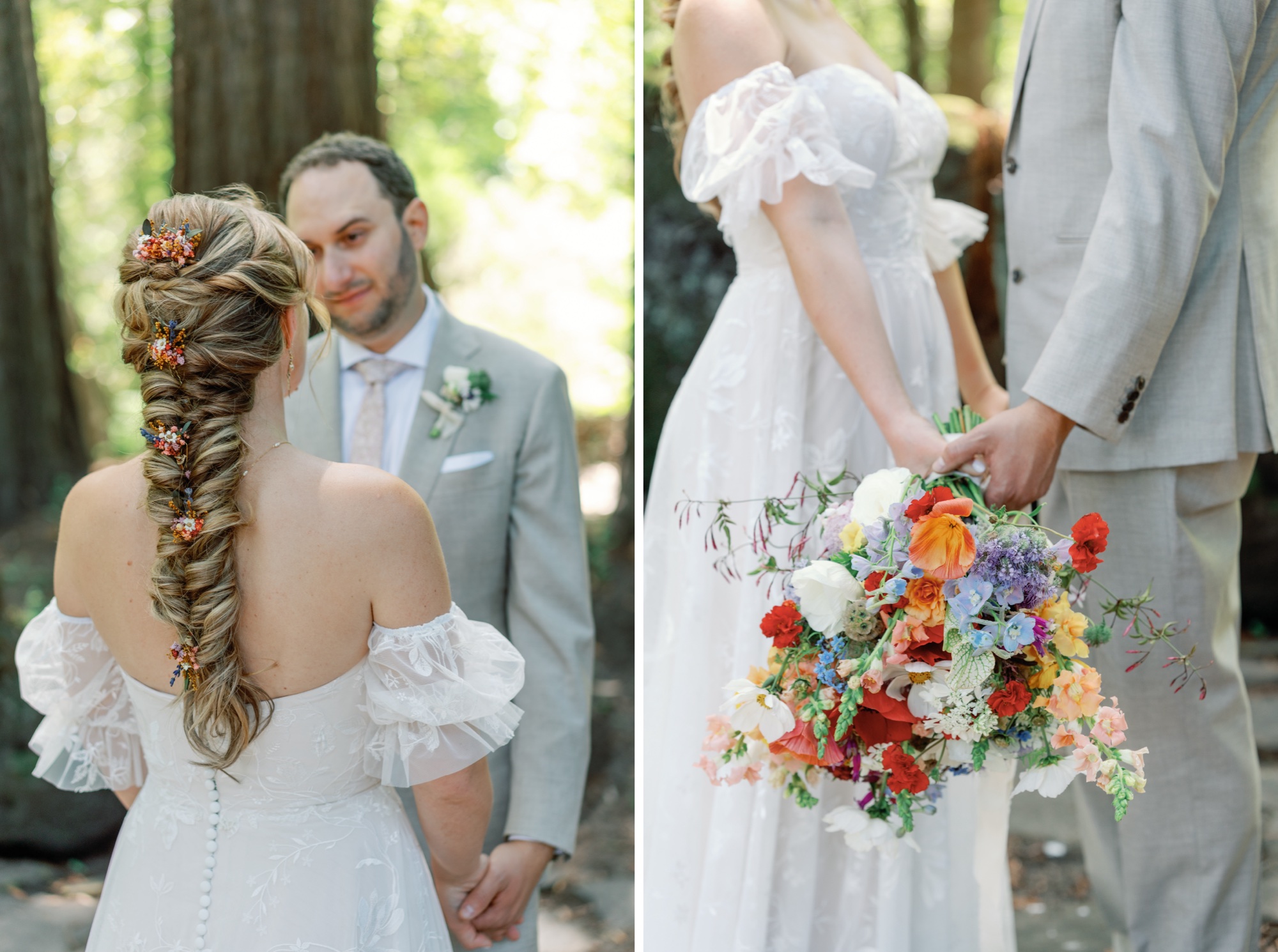 first look at the Barn at River House Redwoods wedding venue