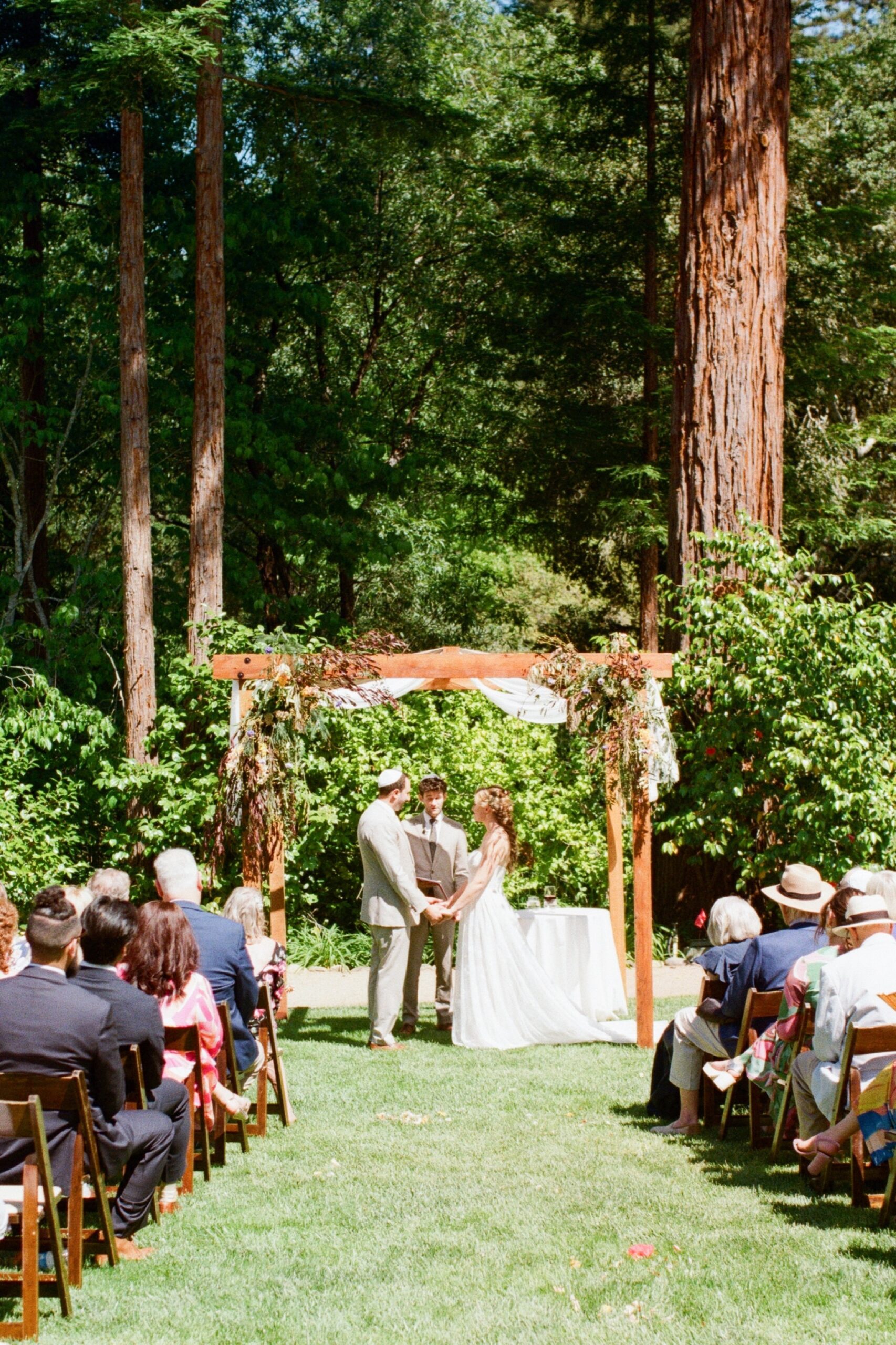 Jewish wedding ceremony in the forest