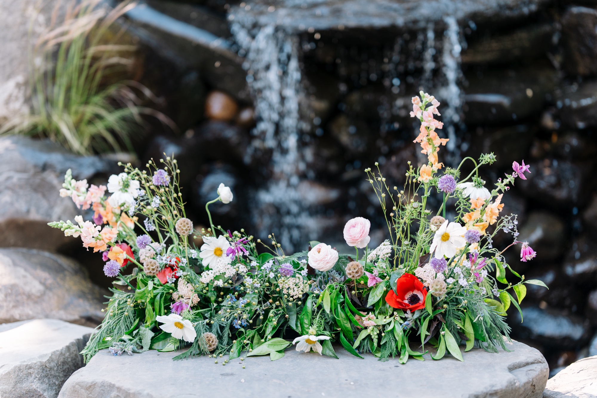 wildflowers and greenery wedding arrangements