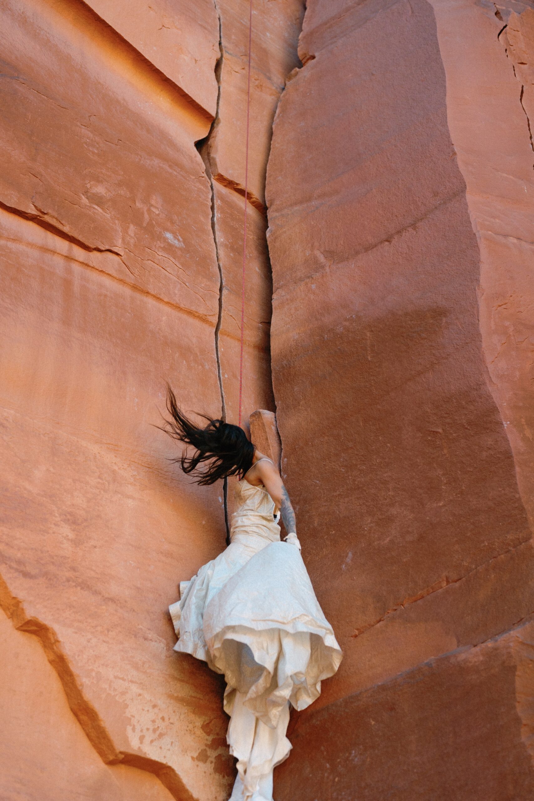 Double Arch, Arches National Park elopement in AW Bridal Minerva Wedding Dress