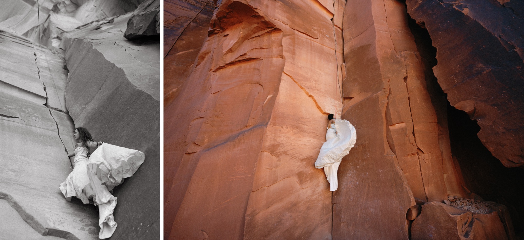 Double Arch, Arches National Park elopement in AW Bridal Minerva Wedding Dress