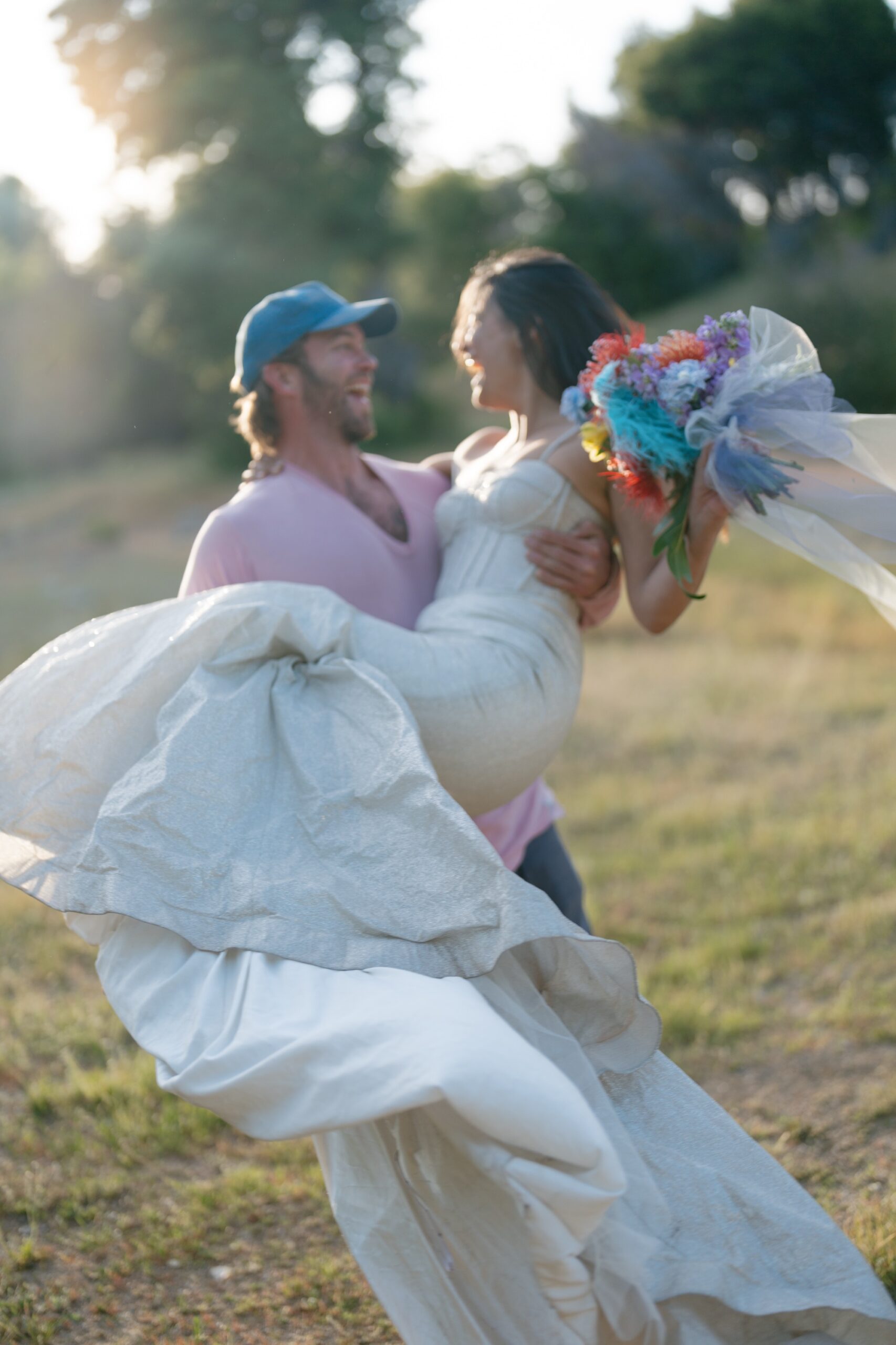Big Sur, Rolling Oak Hills, Coastal California elopement in AW Bridal Minerva wedding dress