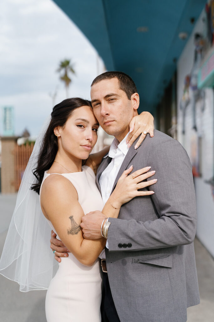 Elopement couple on the northern california coast