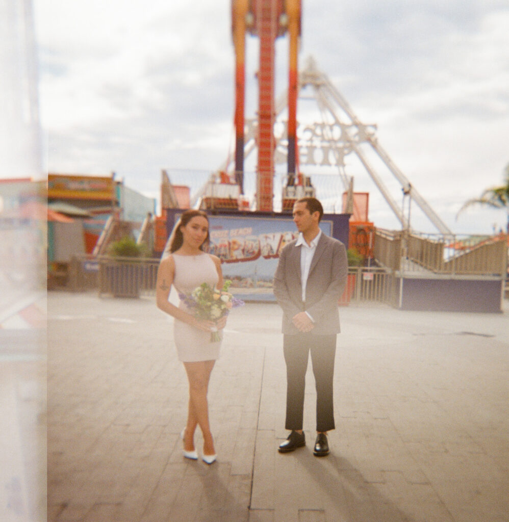 Wedding photography at Santa Cruz Beach Boardwalk