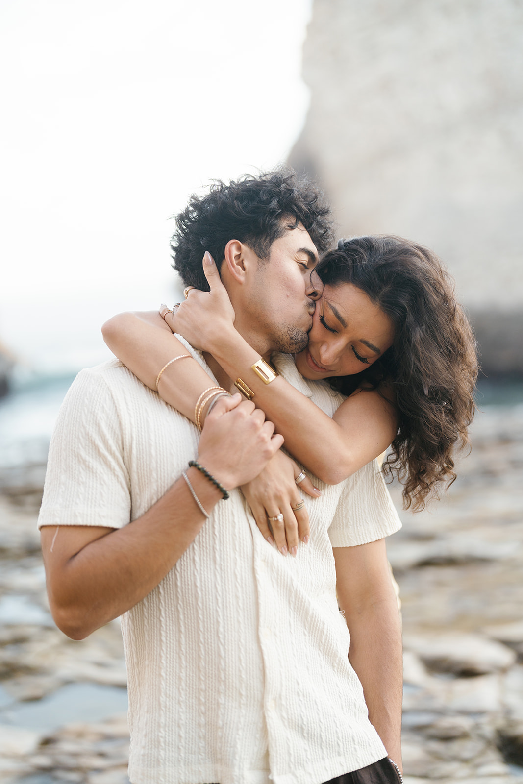 couple proposal on california coastal cliffs